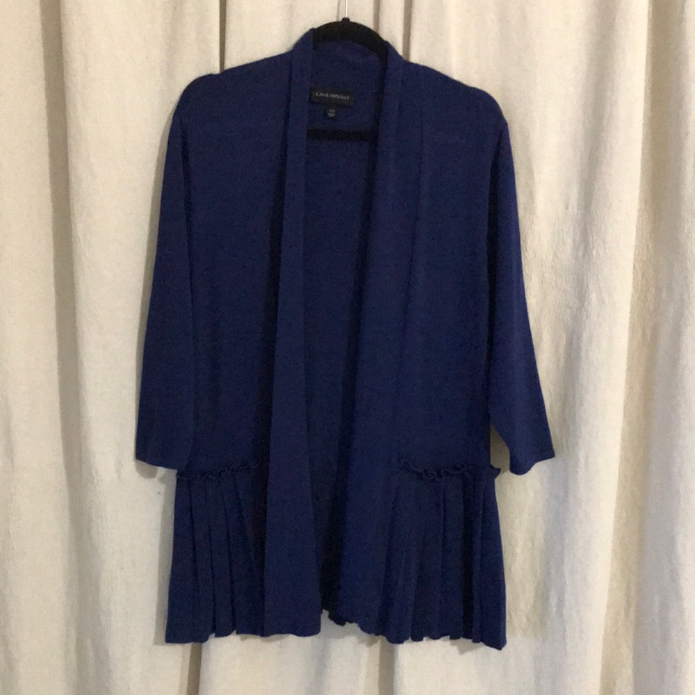 Navy drop pleated cardigan from Lane Bryant